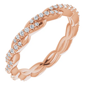 14K Rose 1/4 CTW Diamond Twisted Eternity Band Size 7-