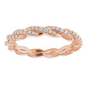 14K Rose 1/4 CTW Diamond Twisted Eternity Band Size 7-