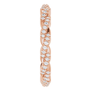14K Rose 1/4 CTW Diamond Twisted Eternity Band Size 7-