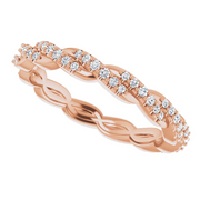 14K Rose 1/4 CTW Diamond Twisted Eternity Band Size 7-
