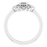 14K White 1/6 CTW Diamond Vintage-Inspired Ring-