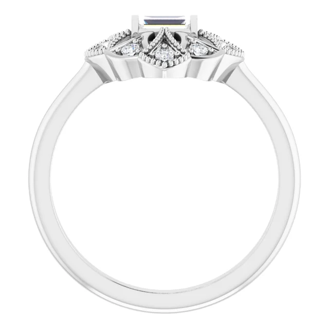 14K White 1/6 CTW Diamond Vintage-Inspired Ring-