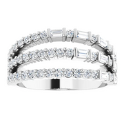 14K White 7/8 CTW Diamond Stacked Ring-