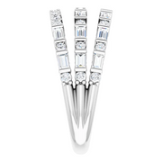 14K White 7/8 CTW Diamond Stacked Ring-