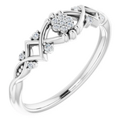 14K White .06 CTW Diamond Vintage-Inspired Ring-