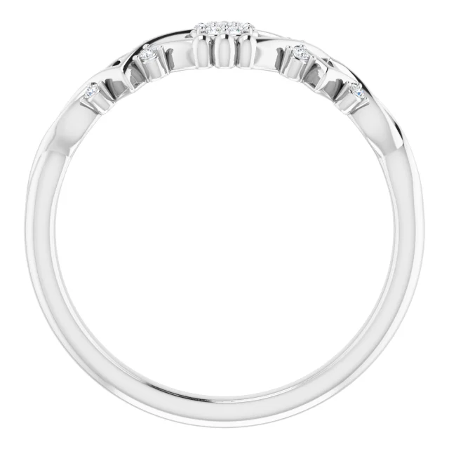 14K White .06 CTW Diamond Vintage-Inspired Ring-