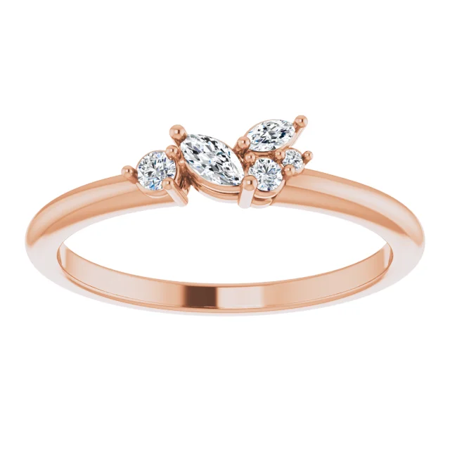 14K Rose 1/6 CTW Diamond Stackable Ring-