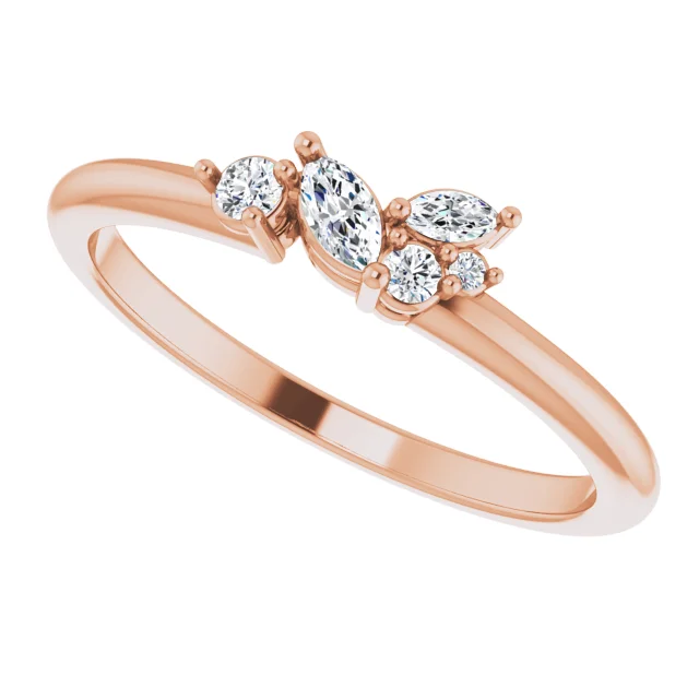 14K Rose 1/6 CTW Diamond Stackable Ring-