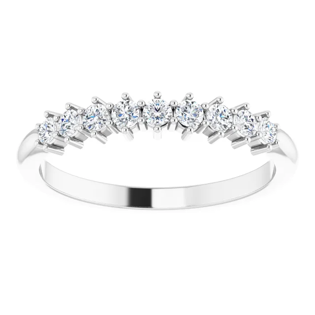 14K White 1/4 CTW Diamond Nine-Stone Anniversary Band-