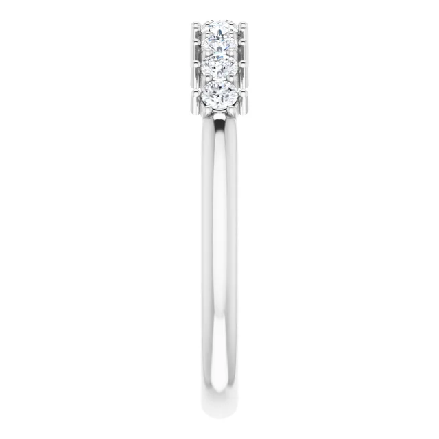 14K White 1/4 CTW Diamond Nine-Stone Anniversary Band-