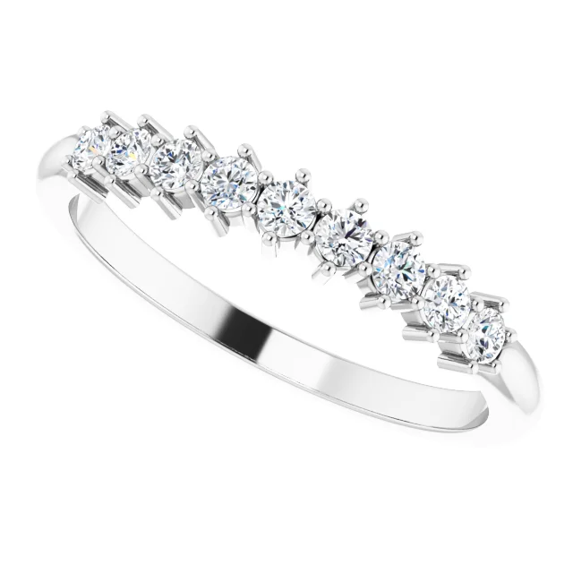 14K White 1/4 CTW Diamond Nine-Stone Anniversary Band-