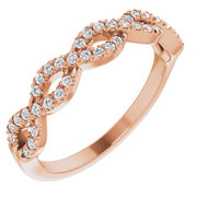 14K Rose 1/6 CTW French-Set Twist-Style Diamond Anniversary Band-
