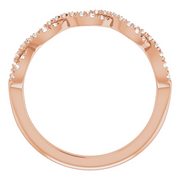 14K Rose 1/6 CTW French-Set Twist-Style Diamond Anniversary Band-