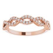 14K Rose 1/6 CTW French-Set Twist-Style Diamond Anniversary Band-