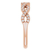 14K Rose 1/6 CTW French-Set Twist-Style Diamond Anniversary Band-