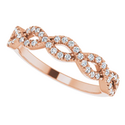 14K Rose 1/6 CTW French-Set Twist-Style Diamond Anniversary Band-