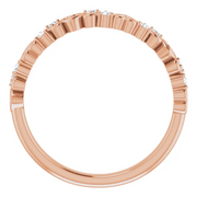 14K Rose .08 CTW Heart Diamond Anniversary Band-