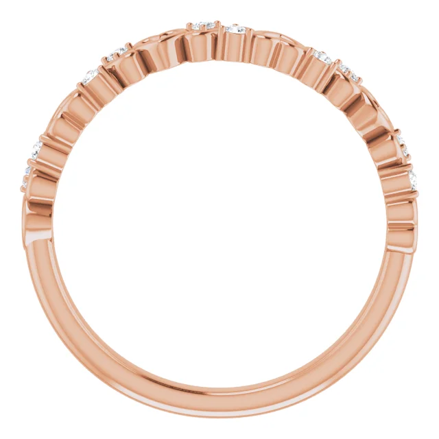 14K Rose .08 CTW Heart Diamond Anniversary Band-