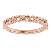 14K Rose .08 CTW Heart Diamond Anniversary Band-