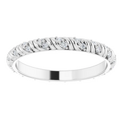 14K White 1/6 CTW Diamond Eternity Band Size 7-