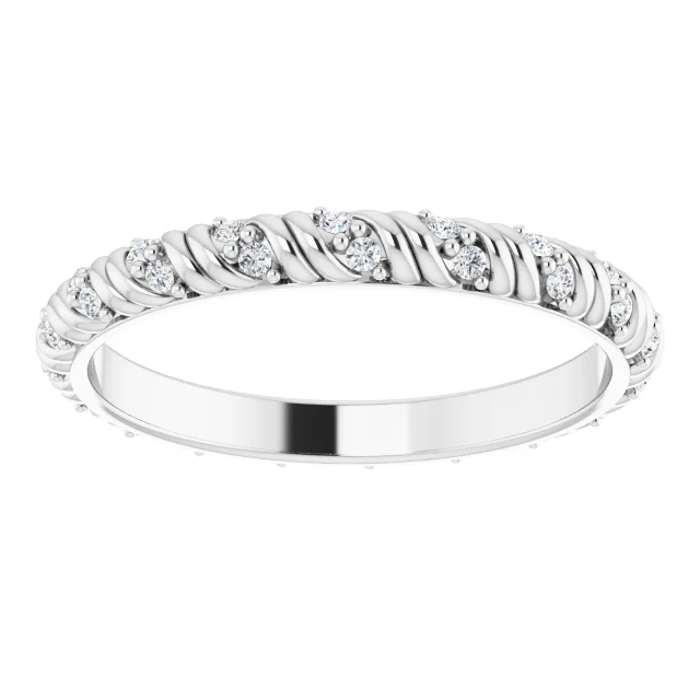 14K White 1/6 CTW Diamond Eternity Band Size 7-