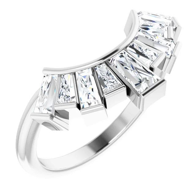 14K White 3/4 CTW Diamond Contour Band-
