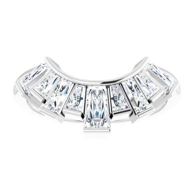 14K White 3/4 CTW Diamond Contour Band-