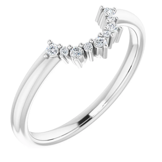 14K White .07 CTW Diamond Contour Band-