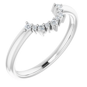 14K White .07 CTW Diamond Contour Band-