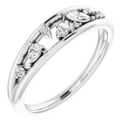 14K White 1/6 CTW Diamond Negative Space Ring-
