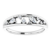 14K White 1/6 CTW Diamond Negative Space Ring-