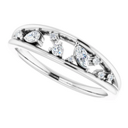 14K White 1/6 CTW Diamond Negative Space Ring-