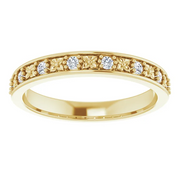 14K Yellow 1/6 CTW Diamond Floral Anniversary Band-