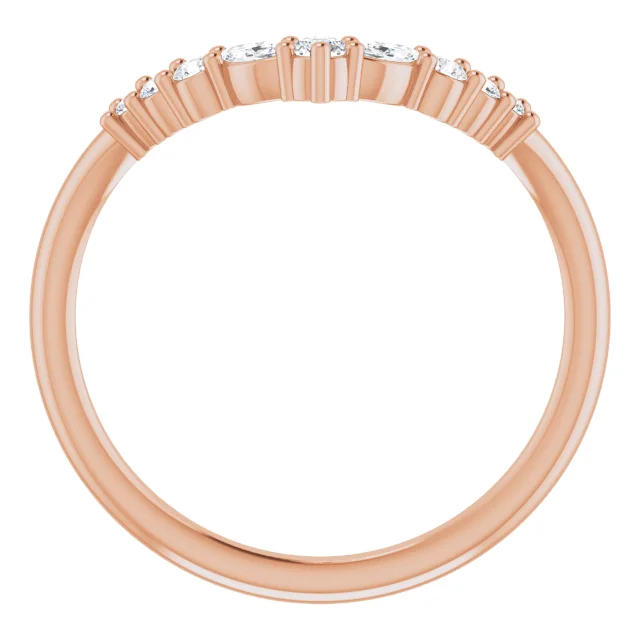 14K Rose 1/5 CTW Diamond Contour Band-