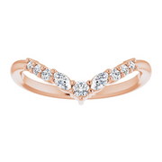 14K Rose 1/5 CTW Diamond Contour Band-