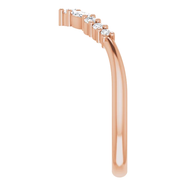 14K Rose 1/5 CTW Diamond Contour Band-