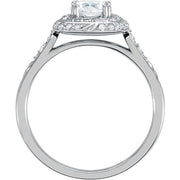 10K White 1 CTW Diamond Sculptural-Inspired Engagement Ring-