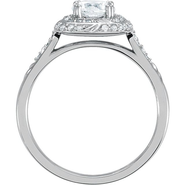 10K White 1 CTW Diamond Sculptural-Inspired Engagement Ring-