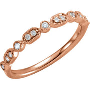1/8 CTW Natural Diamond Stackable Ring-14kt Rose Gold-6.00-