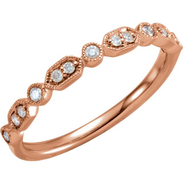 1/8 CTW Natural Diamond Stackable Ring-14kt Rose Gold-6.00-