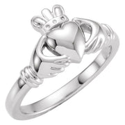 10K Claddagh Ring-10kt White Gold-4.00-
