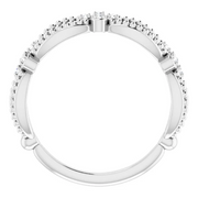 14K White .06 CTW Diamond Stackable Beaded Ring-