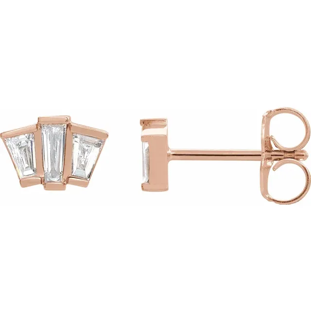 14K Rose 1/3 CTW Diamond Geometric Cluster Earrings-