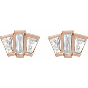 14K Rose 1/3 CTW Diamond Geometric Cluster Earrings-