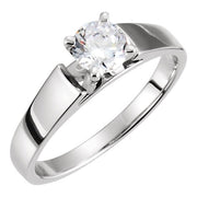 14K White 1/4 CTW Diamond Solitaire Engagement Ring-