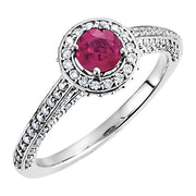 5/8 CTW Natural Diamond Engagement Ring-Natural Ruby-