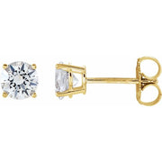 1 CTW Natural Diamond Stud Earrings-14kt Yellow Gold-5mm-