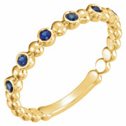 Natural Blue Sapphire Stackable Ring-14kt Yellow Gold-