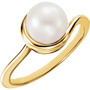 Freeform Ring Mounting for 8 mm Pearl-14kt Yellow Gold-
