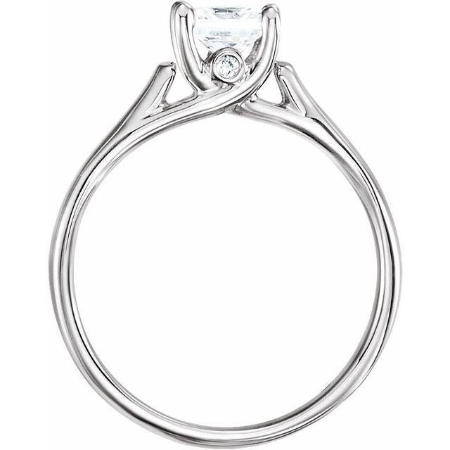 10K White 1/4 CTW Diamond Engagement Ring-